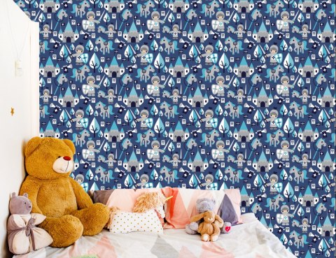 Tapeta Bajka, Rycerze, Konie, Do Pokoju Dziecka Flizelina 53x1000 TR-2765-VER-53