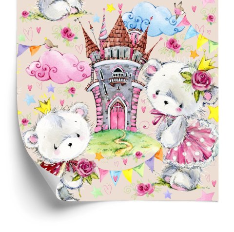 Tapeta Bajkowa Dla Dzieci, Misie, Chmury, Zamek Flizelina 53x1000 TR-3254-VER-53