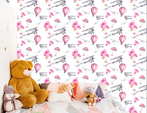 Tapeta Balony I Samoloty Na Niebie Flizelina 53x1000 TR-3105-VER-53