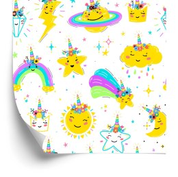 Tapeta Chmury Gwiazdy I Tęcza Flizelina 53x1000 TR-3614-VER-53