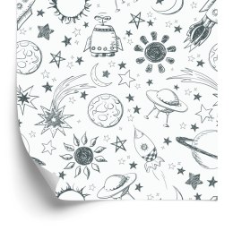 Tapeta Czarno Biała Galaktyka Flizelina 53x1000 TR-3631-VER-53