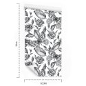 Tapeta Czarno-Białe Róże Z Motylami Flizelina 53x1000 TR-3702-VER-53