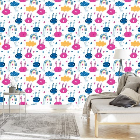 Tapeta Króliki Z Tęczą Flizelina 53x1000 TR-2108-VER-53