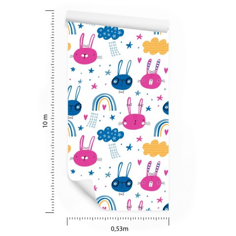 Tapeta Króliki Z Tęczą Flizelina 53x1000 TR-2108-VER-53