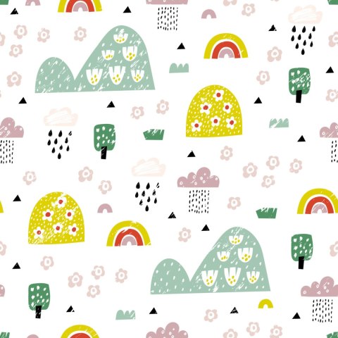 Tapeta Dla Dzieci - Deszczowy Krajobraz Flizelina 53x1000 TR-942-VER-53