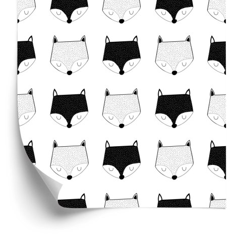 Tapeta Czarno-Białe Liski Flizelina 53x1000 TR-4007-VER-53