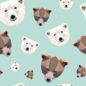 Tapeta Dla Dzieci - Geometryczne Niedźwiedzie Flizelina 53x1000 TR-215-VER-53