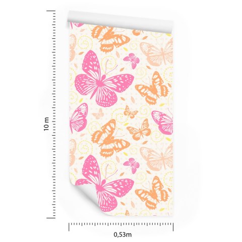 Tapeta Dla Dzieci - Kolorowe Motyle Flizelina 53x1000 TR-1096-VER-53