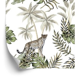 Tapeta - Dzikie Koty I Liście Flizelina 53x1000 TR-2004-VER-53