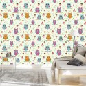 Tapeta Dla Dzieci - Kolorowe Sówki Flizelina 53x1000 TR-169-VER-53