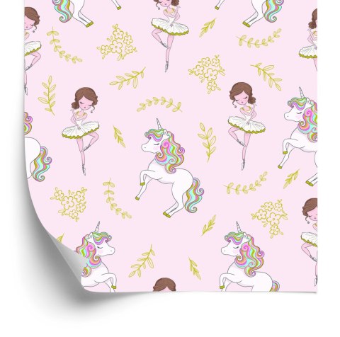 Tapeta Dla Dzieci - Jednorożce I Baletnice Flizelina 53x1000 TR-334-VER-53