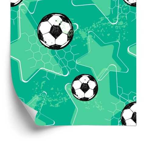 Tapeta Piłki Nożne Na Tle Gwiazdek Flizelina 53x1000 TR-6046-VER-53