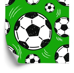 Tapeta Piłki Nożne Na Zielonym Tle Flizelina 53x1000 TR-6016-VER-53