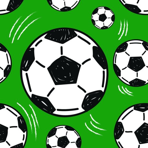 Tapeta Piłki Nożne Na Zielonym Tle Flizelina 53x1000 TR-6016-VER-53