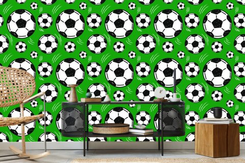 Tapeta Piłki Nożne Na Zielonym Tle Flizelina 53x1000 TR-6016-VER-53
