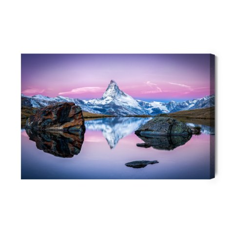 Obraz Na Płótnie Jezioro W Górach Canvas Naturalny 120x80 LB-94-NC120-80