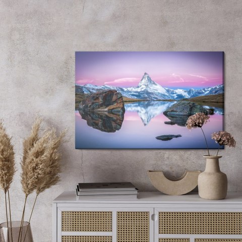 Obraz Na Płótnie Jezioro W Górach Canvas Naturalny 120x80 LB-94-NC120-80