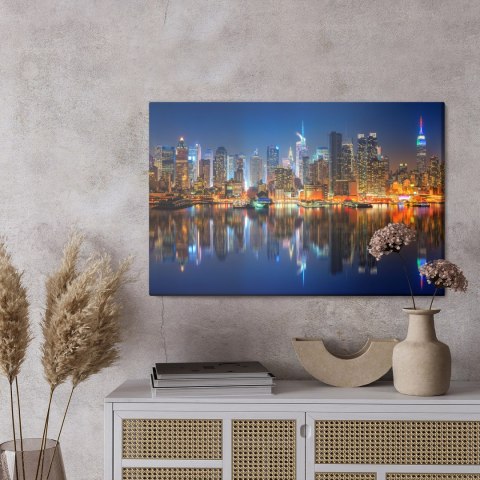 Obraz Na Płótnie Manhattan Nocą Canvas 120x80 LB-127-C120-80