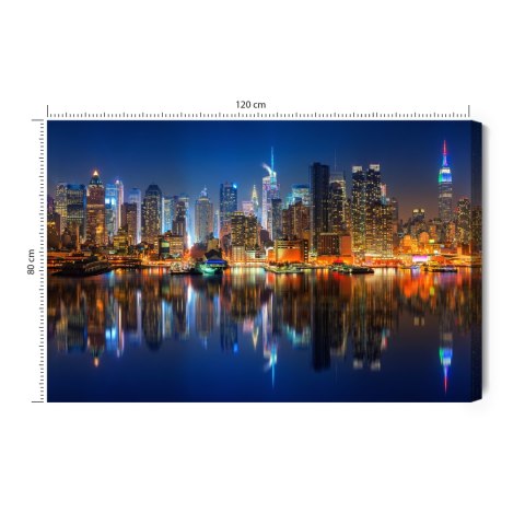 Obraz Na Płótnie Manhattan Nocą Canvas 120x80 LB-127-C120-80
