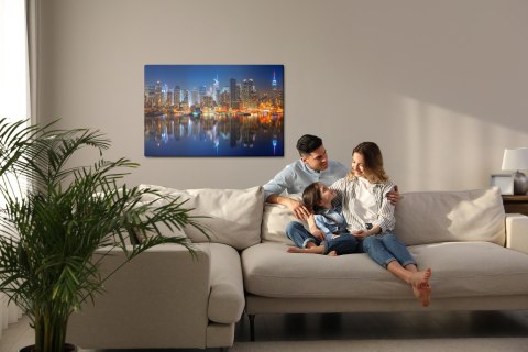 Obraz Na Płótnie Manhattan Nocą Canvas Naturalny 120x80 LB-127-NC120-80