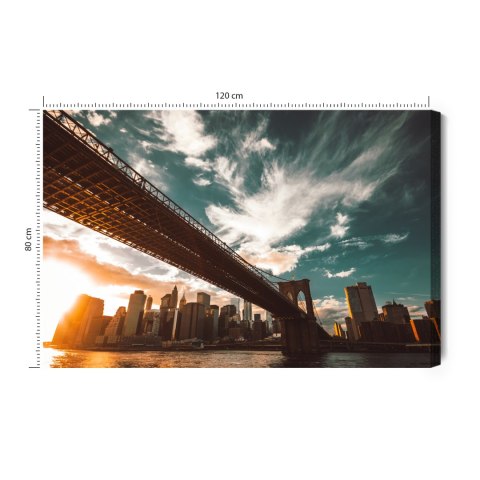 Obraz Na Płótnie Zachód Słońca W Nowym Jorku Canvas 120x80 LB-129-C120-80