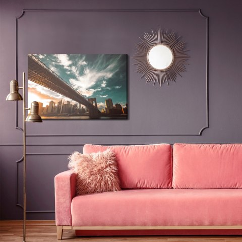 Obraz Na Płótnie Zachód Słońca W Nowym Jorku Canvas Naturalny 100x70 LB-129-NC100-70