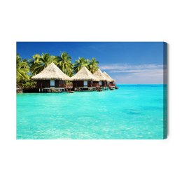 Obraz Na Płótnie Domki Na Brzegu Morza Canvas Naturalny 100x70 LB-449-NC100-70