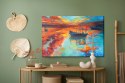 Obraz Na Płótnie Malowane Łódki Na Morzu Canvas Naturalny 120x80 LB-450-NC120-80