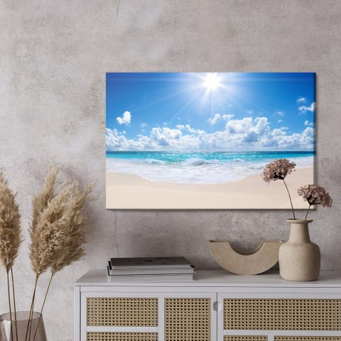 Obraz Na Płótnie Spokojne Morze I Plaża Canvas Naturalny 100x70 LB-452-NC100-70