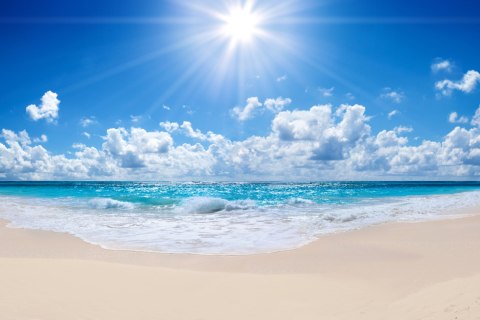 Obraz Na Płótnie Spokojne Morze I Plaża Canvas Naturalny 120x80 LB-452-NC120-80