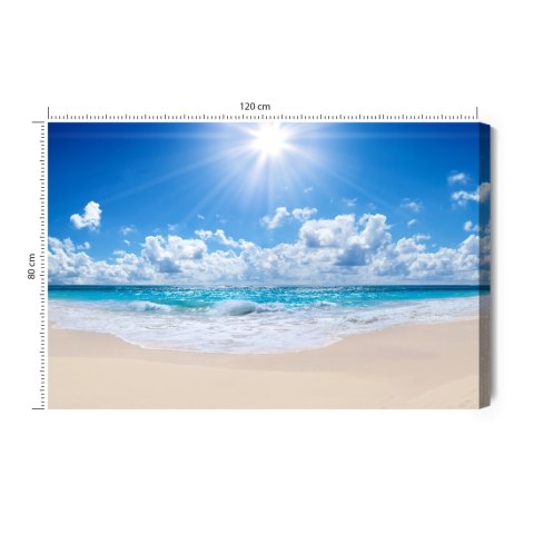 Obraz Na Płótnie Spokojne Morze I Plaża Canvas Naturalny 120x80 LB-452-NC120-80