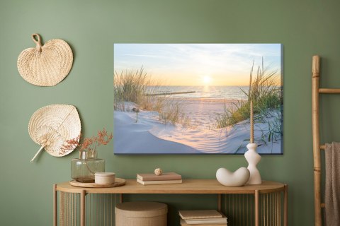 Obraz Na Płótnie Wschód Słońca Na Piaszczystej Plaży Canvas Naturalny 100x70 LB-469-NC100-70