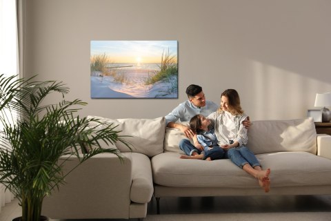 Obraz Na Płótnie Wschód Słońca Na Piaszczystej Plaży Canvas Naturalny 100x70 LB-469-NC100-70