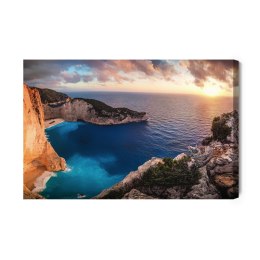 Obraz Na Płótnie Zachód Słońca W Grecji Canvas 120x80 LB-462-C120-80