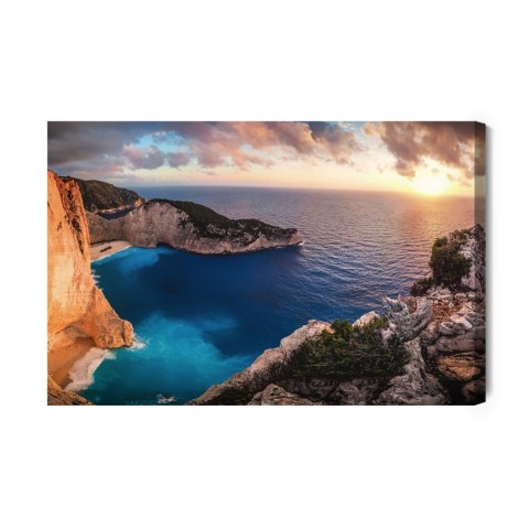 Obraz Na Płótnie Zachód Słońca W Grecji Canvas Naturalny 120x80 LB-462-NC120-80