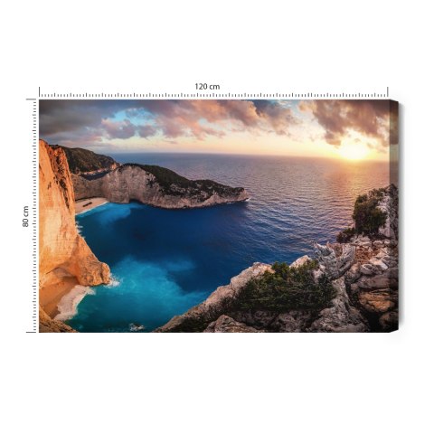 Obraz Na Płótnie Zachód Słońca W Grecji Canvas Naturalny 120x80 LB-462-NC120-80
