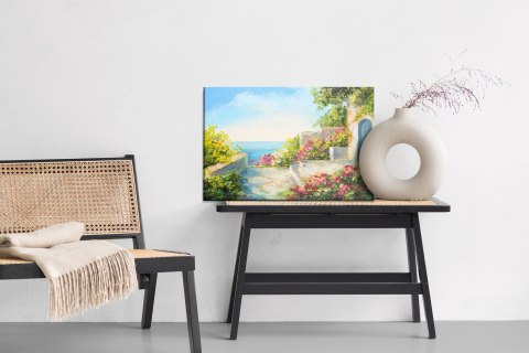 Obraz Na Płótnie Dom Nad Morzem Canvas Naturalny 100x70 LB-526-NC100-70