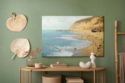 Obraz Na Płótnie Mewy Plaża I Morze Canvas 120x80 LB-509-C120-80