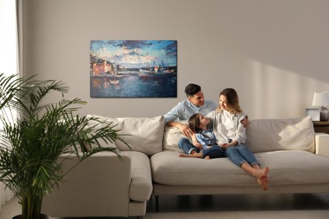 Obraz Na Płótnie Miasto Morze I Port Canvas 120x80 LB-511-C120-80