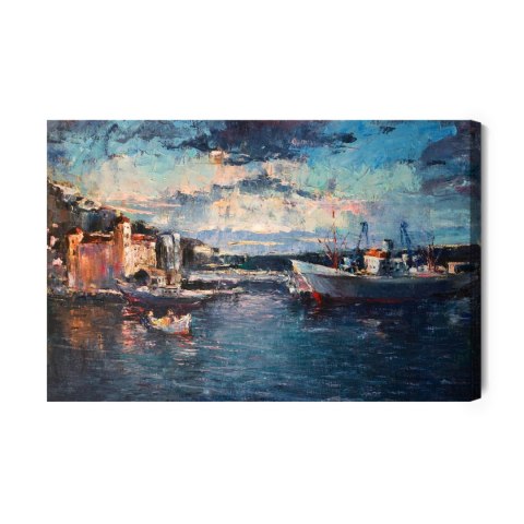 Obraz Na Płótnie Miasto Morze I Port Canvas Naturalny 120x80 LB-511-NC120-80