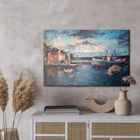 Obraz Na Płótnie Miasto Morze I Port Canvas Naturalny 120x80 LB-511-NC120-80