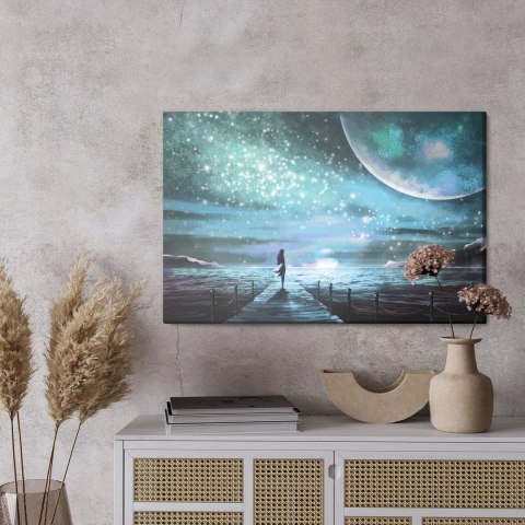 Obraz Na Płótnie Morze I Pomost W Stylu Fantasy Canvas Naturalny 120x80 LB-553-NC120-80