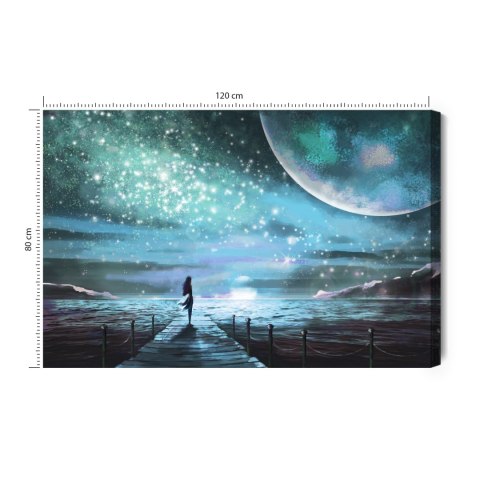 Obraz Na Płótnie Morze I Pomost W Stylu Fantasy Canvas Naturalny 120x80 LB-553-NC120-80