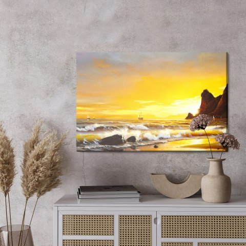Obraz Na Płótnie Morze I Zachód Słońca Canvas 120x80 LB-507-C120-80