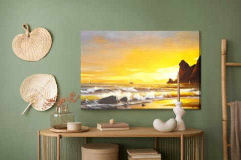Obraz Na Płótnie Morze I Zachód Słońca Canvas Naturalny 120x80 LB-507-NC120-80