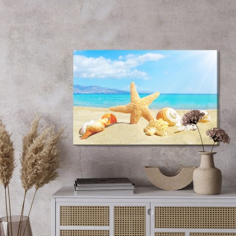 Obraz Na Płótnie Morze Plaża I Muszelki Canvas Naturalny 120x80 LB-517-NC120-80