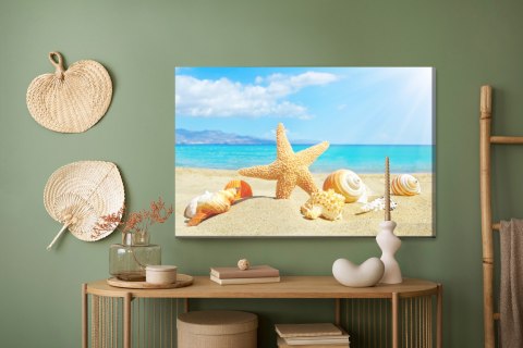 Obraz Na Płótnie Morze Plaża I Muszelki Canvas Naturalny 120x80 LB-517-NC120-80