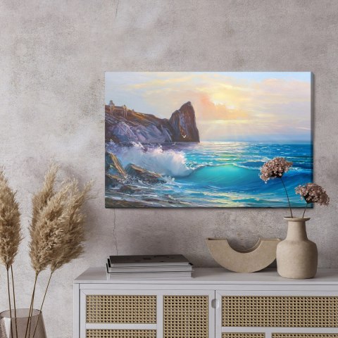 Obraz Na Płótnie Skalne Wybrzeże I Morze Canvas Naturalny 100x70 LB-573-NC100-70