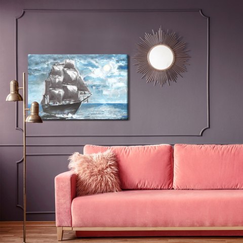 Obraz Na Płótnie Statek Piracki Na Morzu Canvas Naturalny 120x80 LB-535-NC120-80