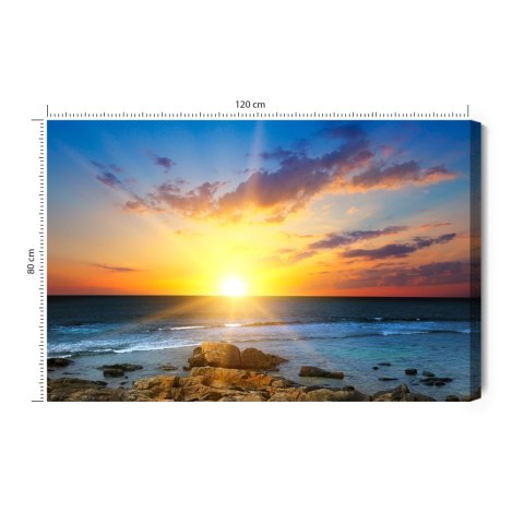 Obraz Na Płótnie Wschód Słońca Nad Brzegiem Morza Canvas 120x80 LB-493-C120-80